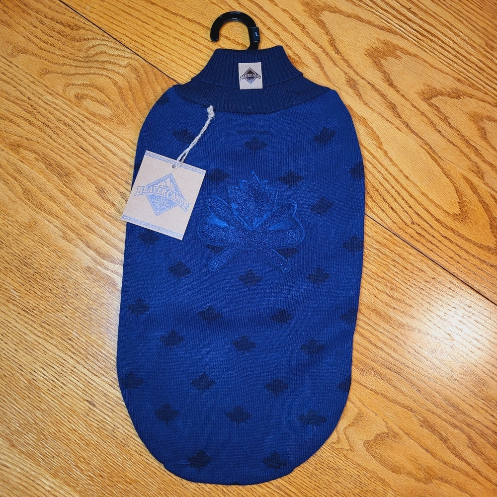 🐾NEW Beaver Canoe Knit Dog Sweater LG